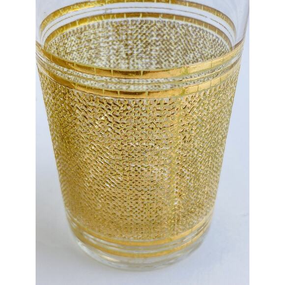 Set of 7 MCM Vintage Culver High ball Cocktail Glasses Tumblers Gold Band Bottom - Picture 8 of 10